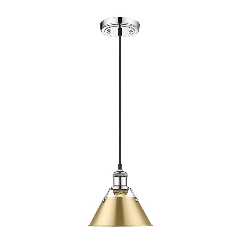 Image 2 Orwell 7 1/2" Wide Mini Pendant in Chrome with Brushed Champagne Bronz more views