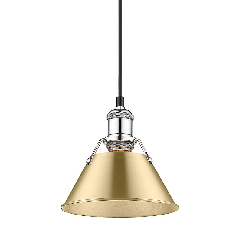 Image 3 Orwell 7 1/2" Wide Mini Pendant in Chrome with Brushed Champagne Bronz more views