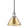 3_Orwell 7 1/2" Wide Mini Pendant in Chrome with Brushed Champagne Bronz more views