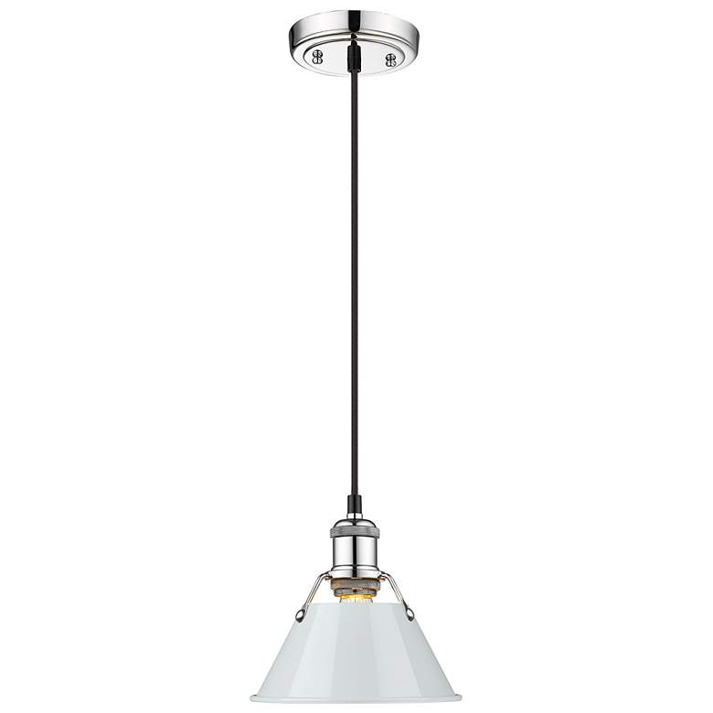 Image 1 Orwell 7 1/2" Wide Mini Pendant in Chrome with Dusky Blue