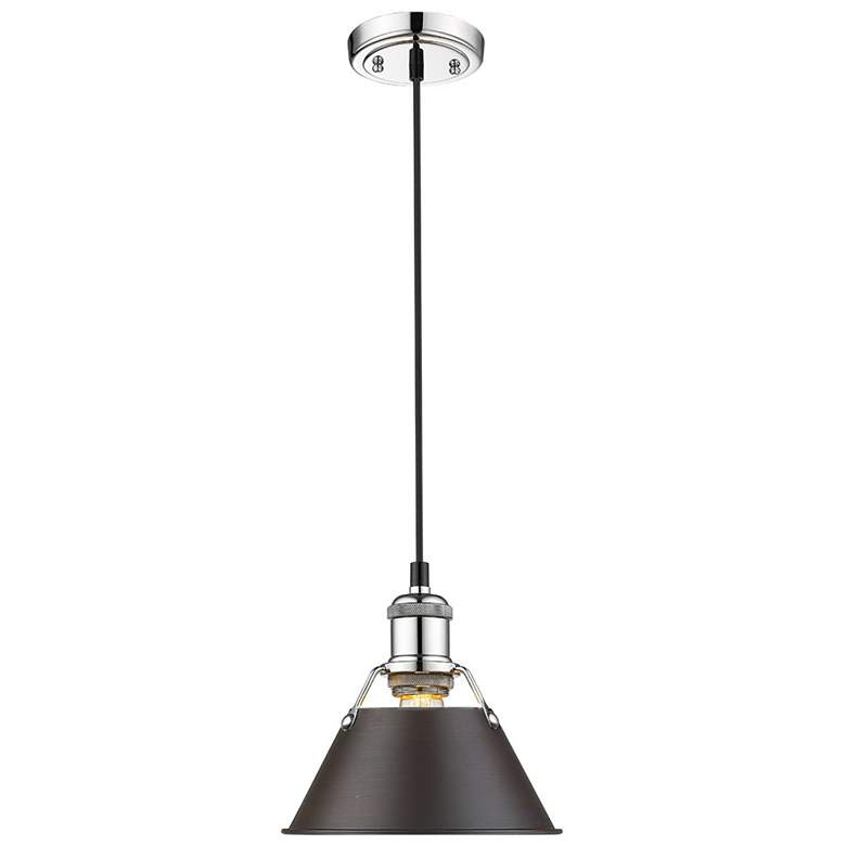 Image 1 Orwell 7 1/2" Wide Mini Pendant in Chrome with Rubbed Bronze