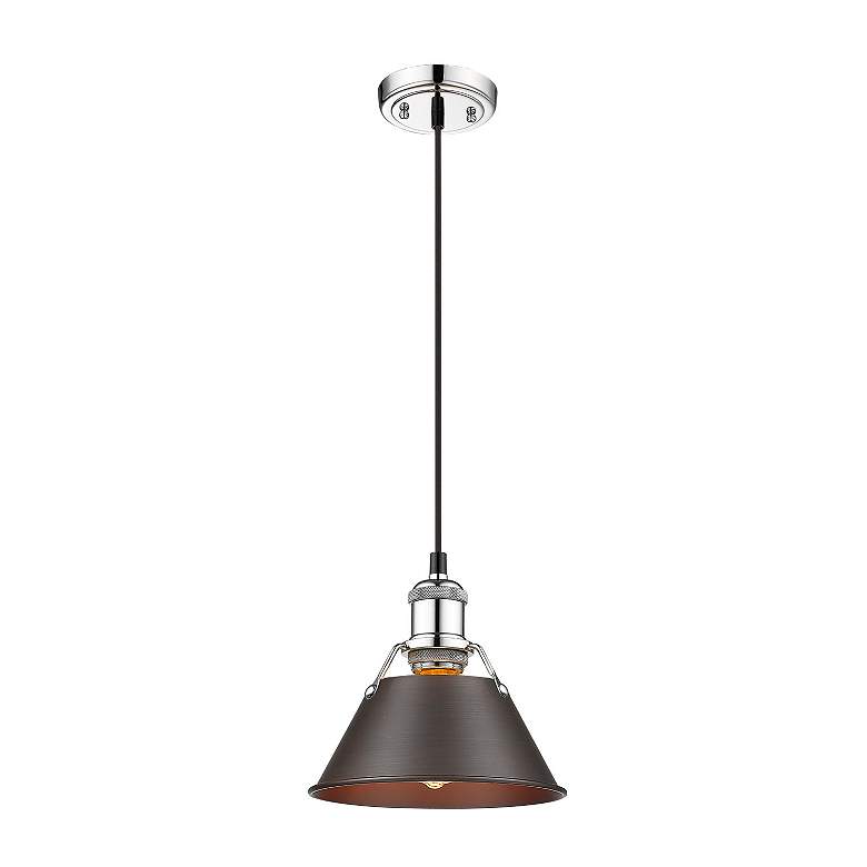 Image 2 Orwell 7 1/2" Wide Mini Pendant in Chrome with Rubbed Bronze more views