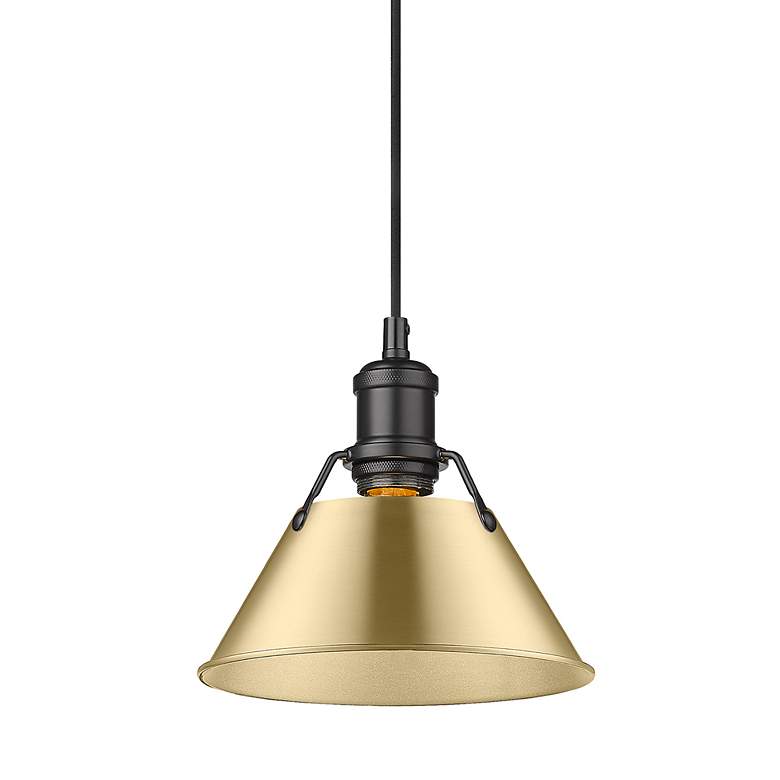 Image 3 Orwell 7 1/2" Wide Mini Pendant in Matte Black with Champagne Bronze more views