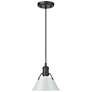 1_Orwell 7 1/2" Wide Mini Pendant in Matte Black with Dusky Blue
