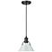 Orwell 7 1/2" Wide Mini Pendant in Matte Black with Dusky Blue