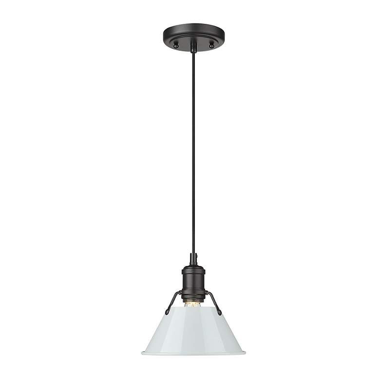 Image 2 Orwell 7 1/2" Wide Mini Pendant in Matte Black with Dusky Blue more views
