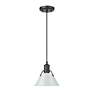 2_Orwell 7 1/2" Wide Mini Pendant in Matte Black with Dusky Blue more views