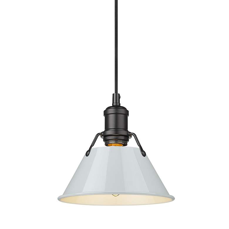Image 3 Orwell 7 1/2" Wide Mini Pendant in Matte Black with Dusky Blue more views