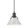 3_Orwell 7 1/2" Wide Mini Pendant in Matte Black with Dusky Blue more views