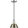 Orwell 7 1/2" Wide Mini Pendant in Pewter with Aged Brass