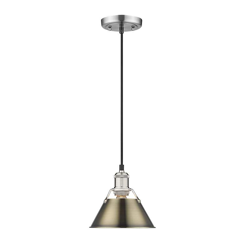 Image 2 Orwell 7 1/2" Wide Mini Pendant in Pewter with Aged Brass more views