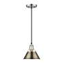 2_Orwell 7 1/2" Wide Mini Pendant in Pewter with Aged Brass more views