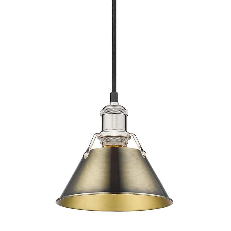 Image 3 Orwell 7 1/2" Wide Mini Pendant in Pewter with Aged Brass more views