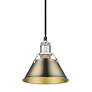 3_Orwell 7 1/2" Wide Mini Pendant in Pewter with Aged Brass more views