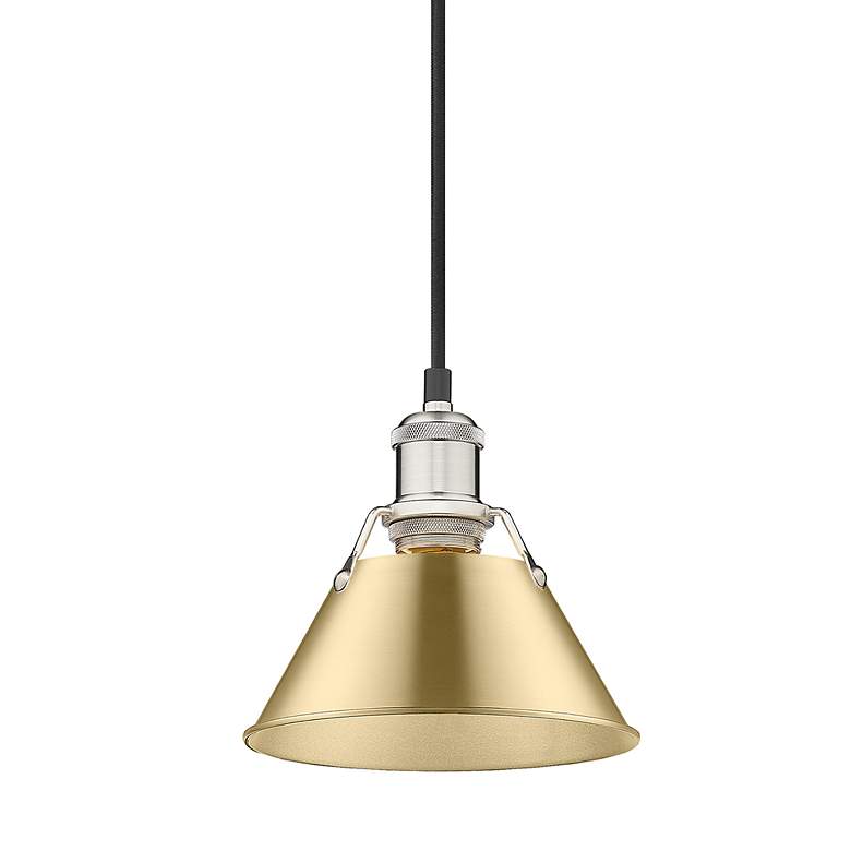Image 3 Orwell 7 1/2" Wide Mini Pendant in Pewter with Brushed Champagne Bronz more views