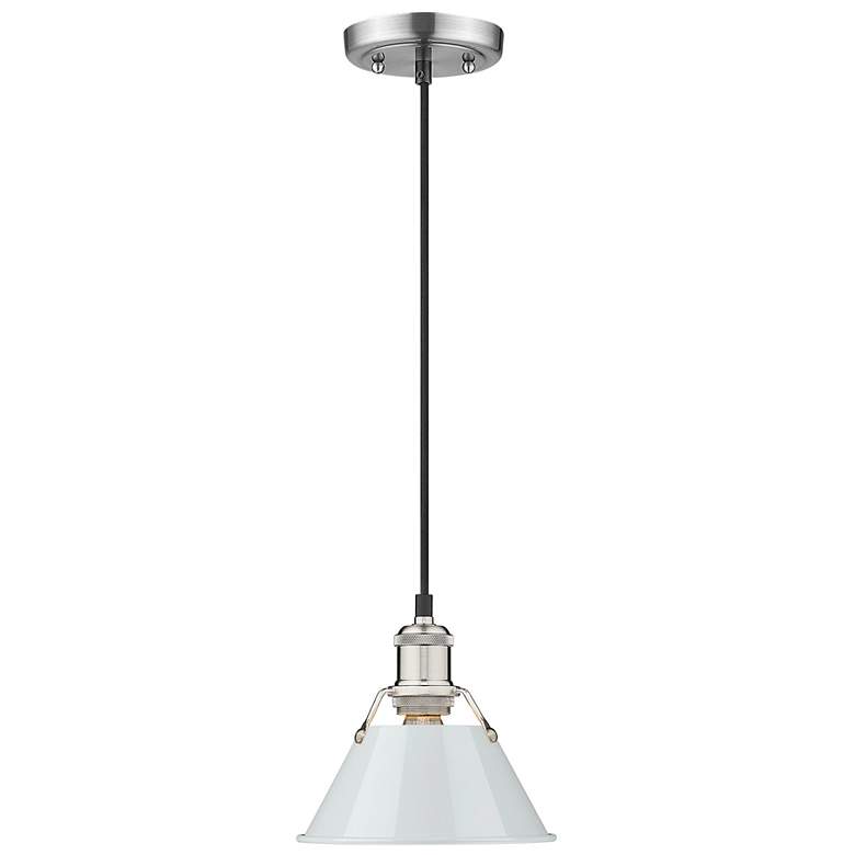 Image 1 Orwell 7 1/2" Wide Mini Pendant in Pewter with Dusky Blue