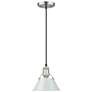 1_Orwell 7 1/2" Wide Mini Pendant in Pewter with Dusky Blue
