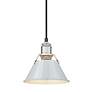 3_Orwell 7 1/2" Wide Mini Pendant in Pewter with Dusky Blue more views