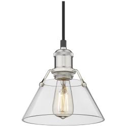 Orwell 7 1/2&quot; Wide Pewter 1-Light Mini Pendant with Clear Glass