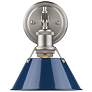 Orwell 7 1/2" Wide Pewter 1-Light Wall Sconce with Navy Blue