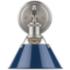 Orwell 7 1/2" Wide Pewter 1-Light Wall Sconce with Navy Blue