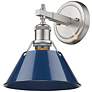 Thumbnail2 of Orwell 7 1/2" Wide Pewter 1-Light Wall Sconce with Navy Blue more views