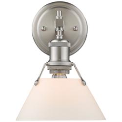 Orwell 7 1/2&quot; Wide Pewter 1-Light Wall Sconce with Opal Glass