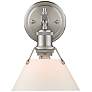 Orwell 7 1/2" Wide Pewter 1-Light Wall Sconce with Opal Glass