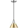 1_Orwell 7 1/2" Wide Pewter and Champagne Bronze Mini Pendant