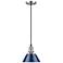 Orwell 7 1/2" Wide Pewter and Matte Navy Mini Pendant