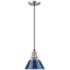 Orwell 7 1/2" Wide Pewter and Matte Navy Mini Pendant