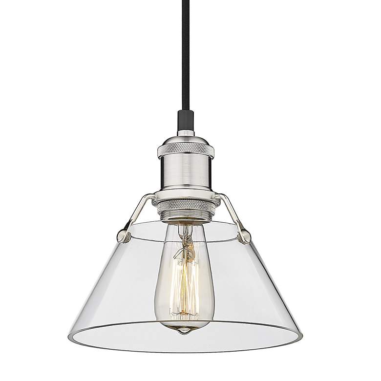 Image 1 Orwell 7 1/2" Wide Pewter Mini Pendant with Clear Glass