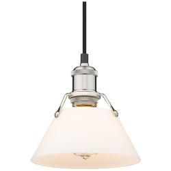 Orwell 7 1/2" Wide Pewter Mini Pendant with Opal Shade
