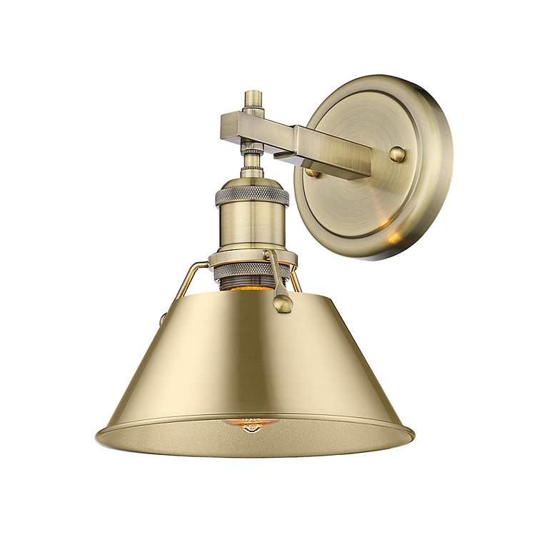 Image 2 Orwell 7 1/2" Wide Wall Sconce in Aged Brass with Brushed Champagne Br more views