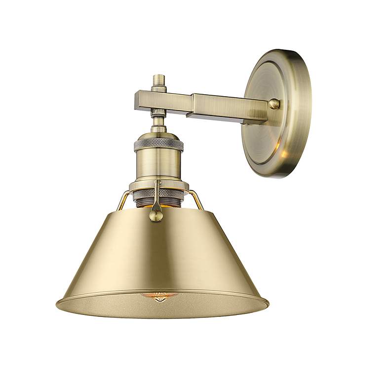 Image 3 Orwell 7 1/2" Wide Wall Sconce in Aged Brass with Brushed Champagne Br more views