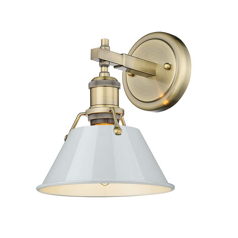 Image 2 Orwell 7 1/2" Wide Wall Sconce in Aged Brass with Dusky Blue more views