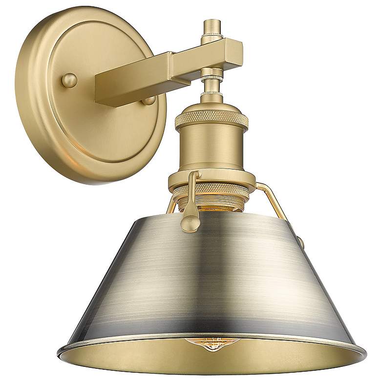 Image 1 Orwell 7 1/2" Wide Wall Sconce in Brushed Champagne Bronze with Aged B