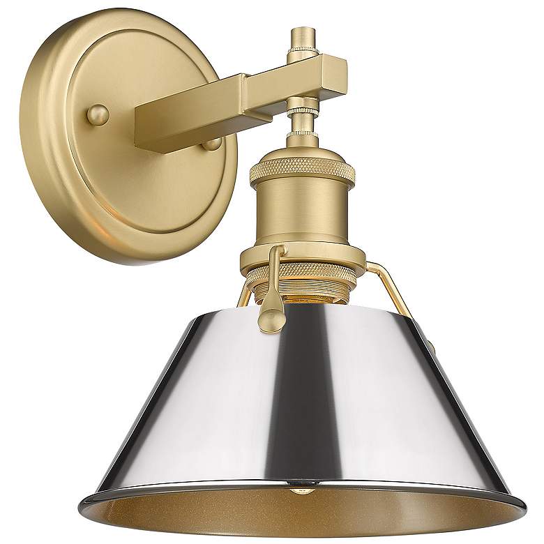 Image 1 Orwell 7 1/2" Wide Wall Sconce in Brushed Champagne Bronze with Chrome