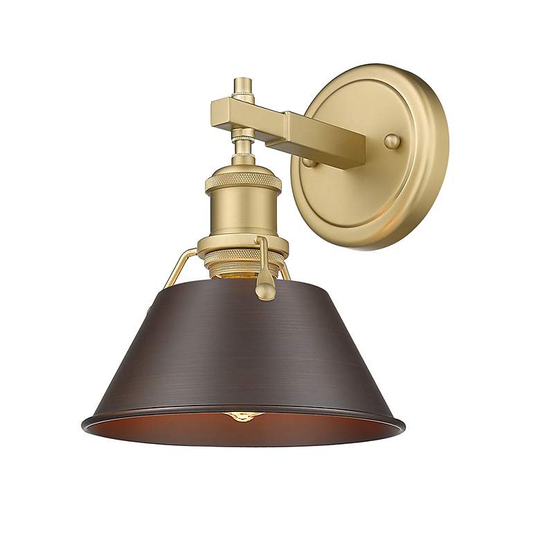 Image 2 Orwell 7 1/2" Wide Wall Sconce in Champagne Bronze with Rubbed Bronze more views