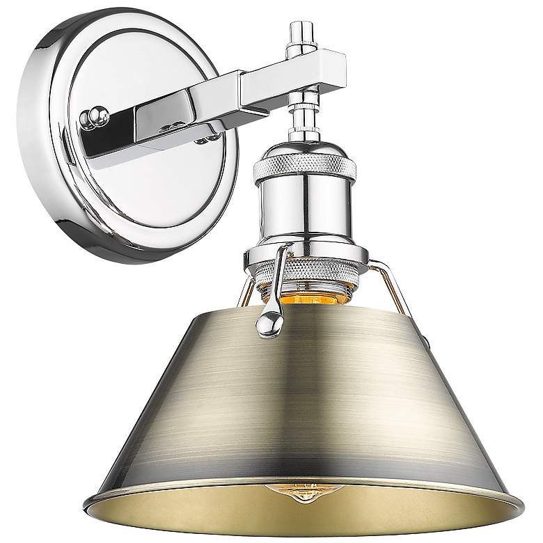Image 1 Orwell 7 1/2" Wide Wall Sconce in Chrome with Aged Brass
