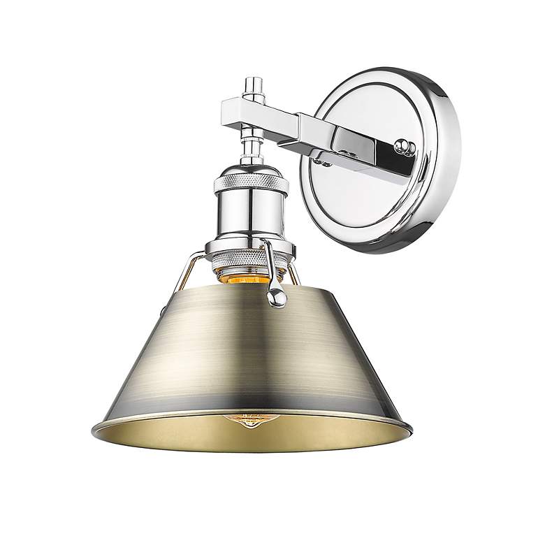 Image 2 Orwell 7 1/2" Wide Wall Sconce in Chrome with Aged Brass more views