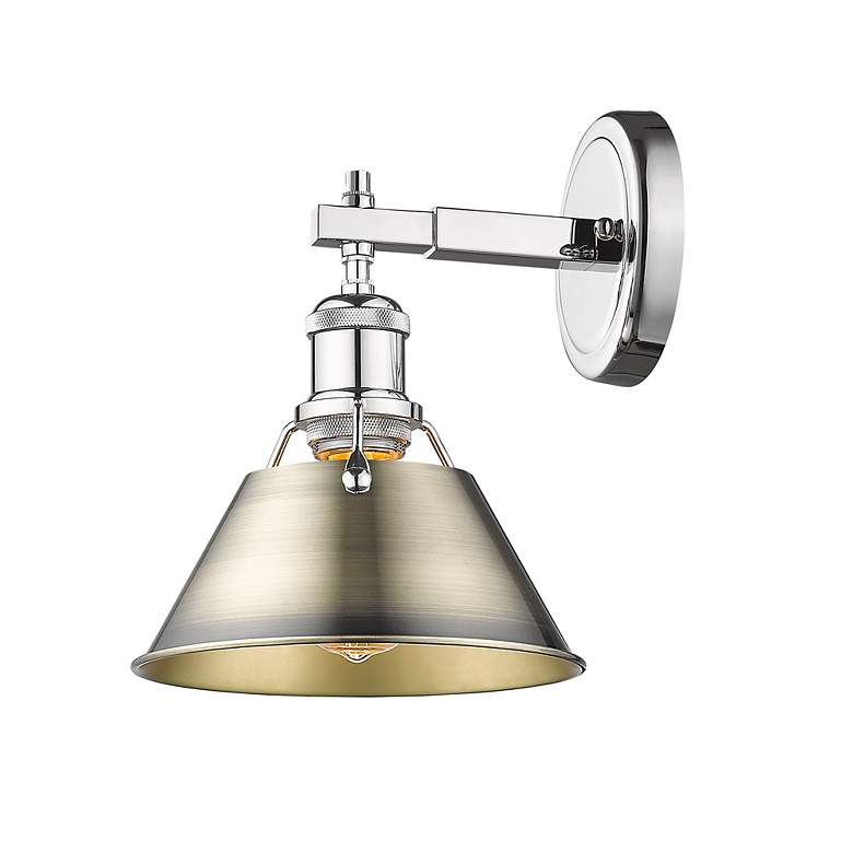 Image 3 Orwell 7 1/2" Wide Wall Sconce in Chrome with Aged Brass more views