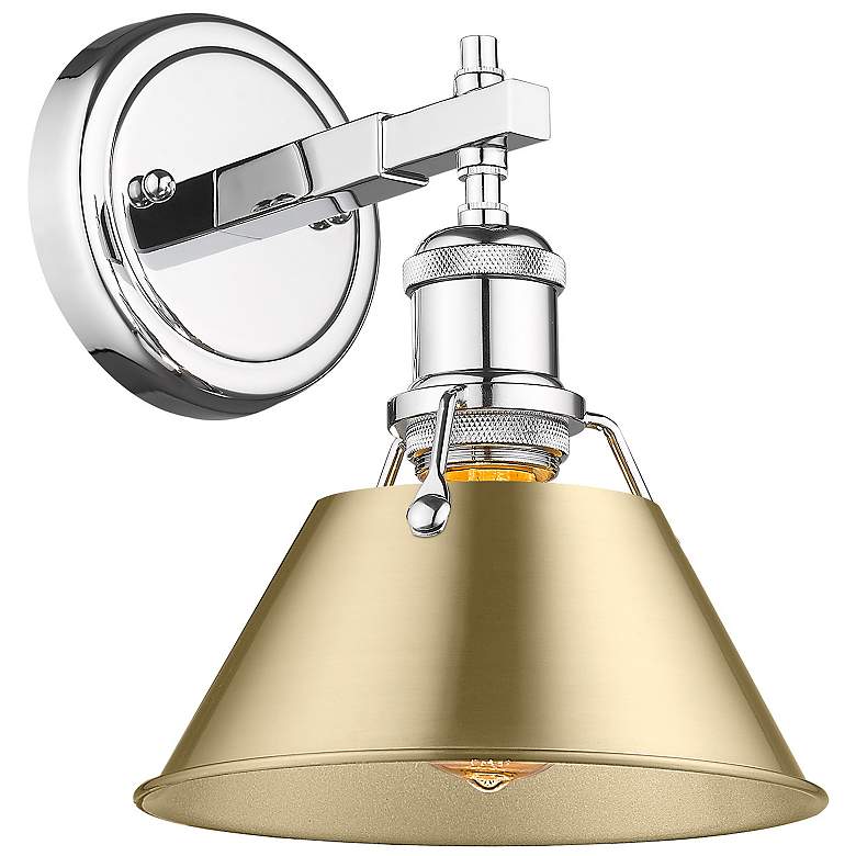 Image 1 Orwell 7 1/2" Wide Wall Sconce in Chrome with Brushed Champagne Bronze