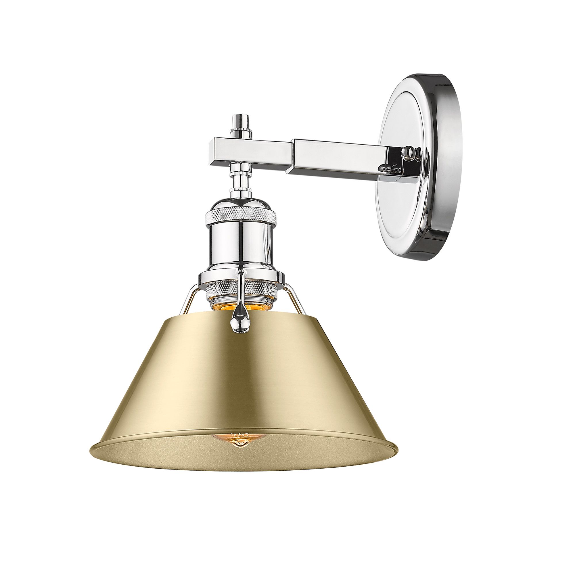 Image 3 Orwell 7 1/2" Wide Wall Sconce in Chrome with Brushed Champagne Bronze more views