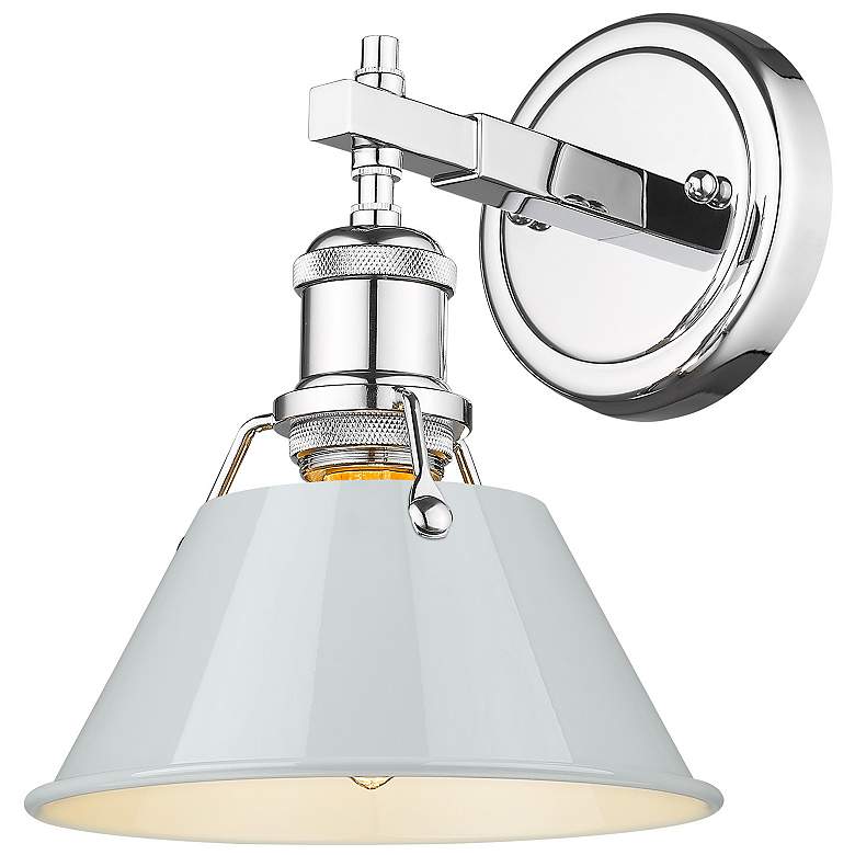 Image 1 Orwell 7 1/2" Wide Wall Sconce in Chrome with Dusky Blue