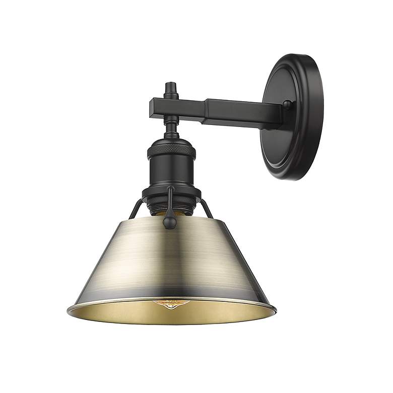 Image 3 Orwell 7 1/2" Wide Wall Sconce in Matte Black with Aged Brass more views