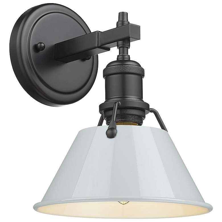 Image 1 Orwell 7 1/2" Wide Wall Sconce in Matte Black with Dusky Blue