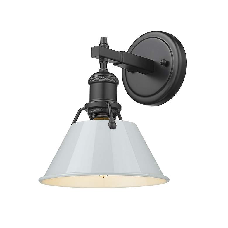 Image 2 Orwell 7 1/2" Wide Wall Sconce in Matte Black with Dusky Blue more views