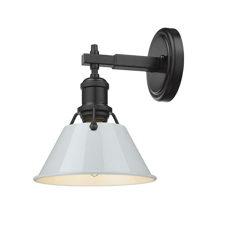 Image 3 Orwell 7 1/2" Wide Wall Sconce in Matte Black with Dusky Blue more views