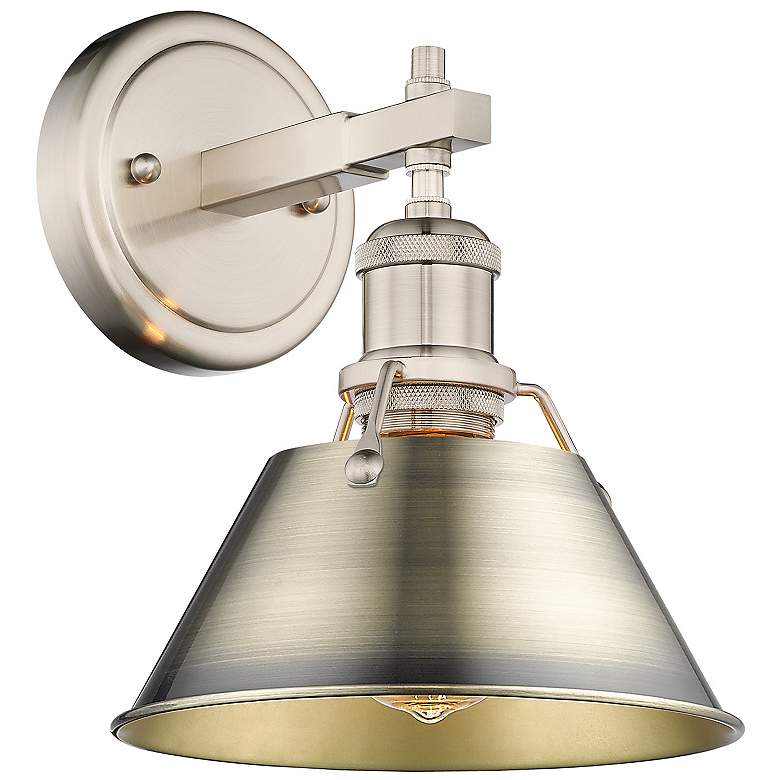Image 1 Orwell 7 1/2" Wide Wall Sconce in Pewter with Aged Brass